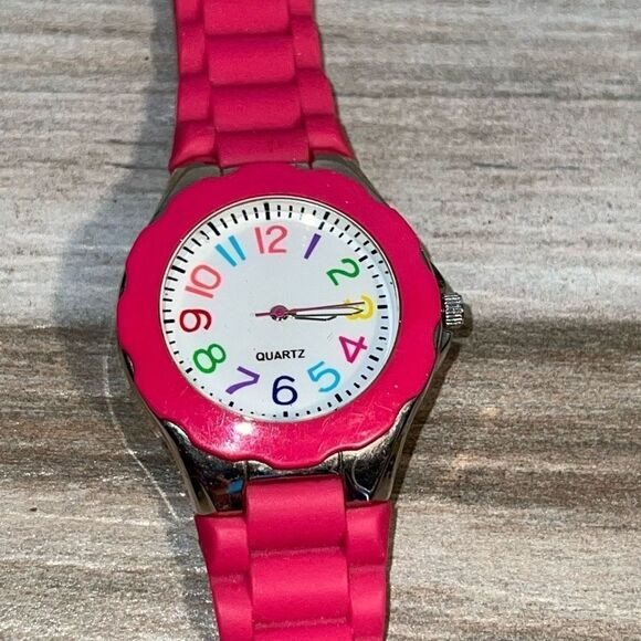Geneva Watch Women’s GENWM1056 Rainbow Multicolor Jelly Silicone Sport Tested - Picture 1 of 7